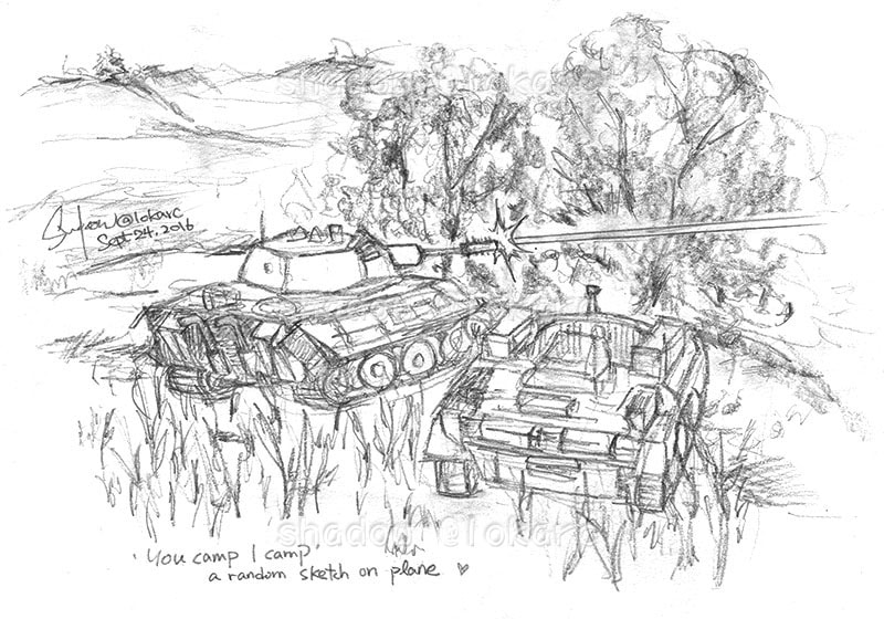 Tank Sketch Drawing